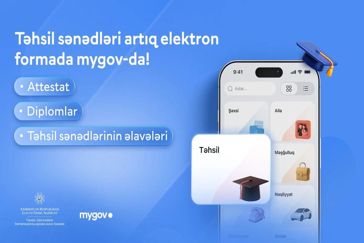 2026-cı il məzunlarının diplom və attestatları artıq "mygov"da olacaq